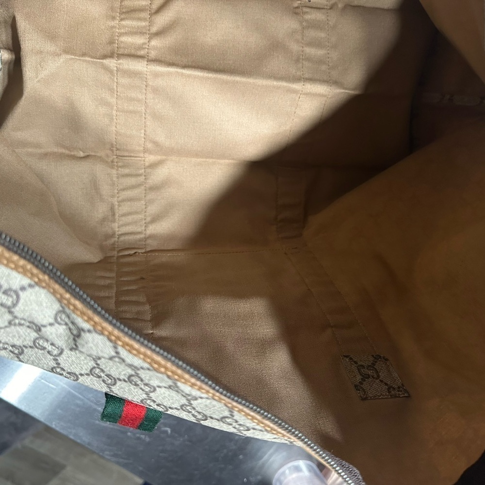 Gucci Plus Vintage Large Tote Bag Brown GG Monogram Web Stripe with COA - Picture 7 of 7